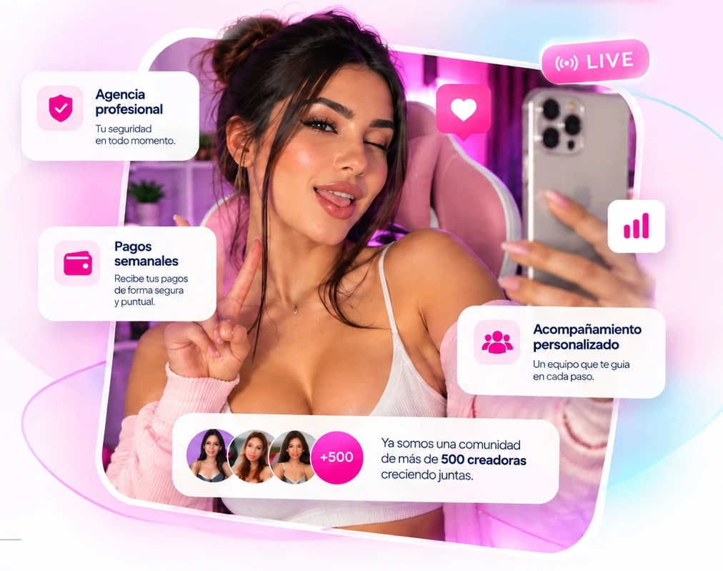 Streamer de Melo Agency transmitiendo desde su celular